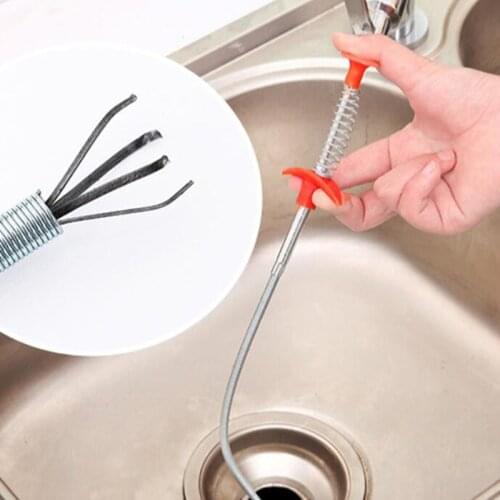 Kitchen Pipe Drain Clog Remover Clogged Dra Hair Remover Household Cleaning Pipe Dredger Flexible Folding Tub Sewerage Cleaner