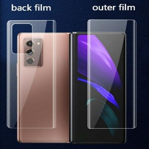 3 In 1 Screen Protector Full Film Clear Front Back Film Soft Transparent Clear TPU Hydrogel Cover for Samsung Galaxy Z Fold 2 5G