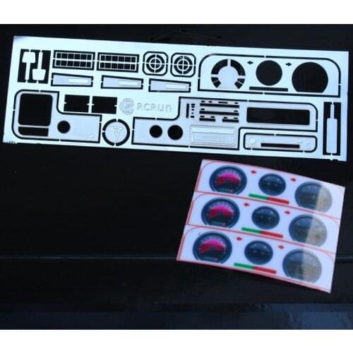 1/10 rc crawler car upgrade accessories cab interior dash board plate w/ stickers for 1:10 scale rc tamiya buriser hilus 4wd TF2