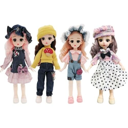 1/6 BJD Doll Movable 20 Joints Toys Cute Princess Girl Beautiful Dolls with Clothes Hat Dress Up DIY Toy for Children Gift