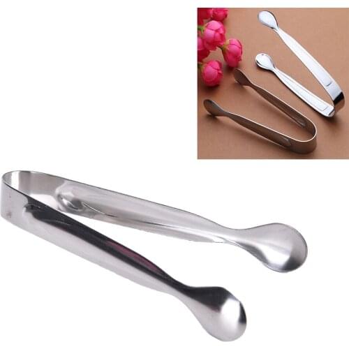 1Pc Stainless Steel Food Ice Clamp Coffee Sugar Tongs Tool Bar Kitchen Barbecue BBQ Clip