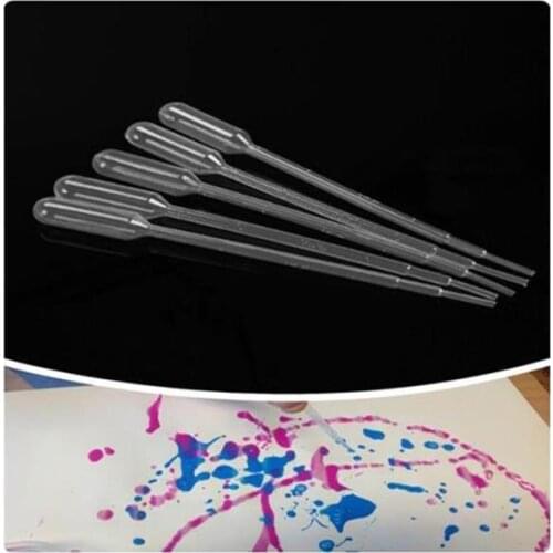 100 Pcs/lot 2ml Disposable Plastic Eye Dropper Set For Kids Drawing Toys Transfer Graduated Pipettes for Experiment Medical