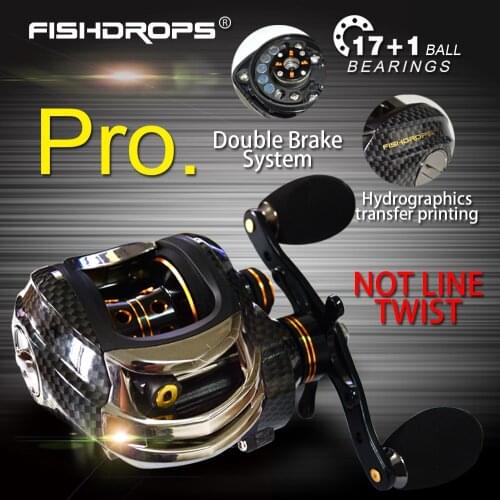 17+1 Ball Bearings Baitcasting Fishing Reel GT 7.0:1 Fishing Reels Left / Right Handle with One Way Clutch for Carp Pesca