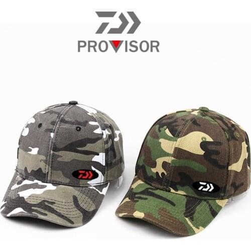 2020 Daiwa Men and Women Fishing Camouflage Sun Hat Outdoor Sports Curved Brim Cap Travel Sun Hat Baseball Adjustable Hat