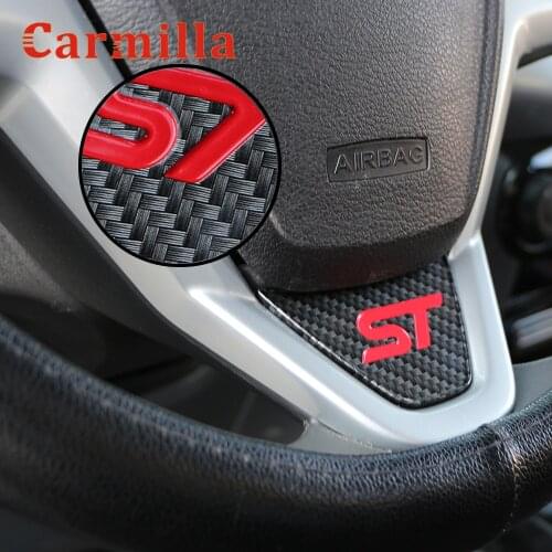 Car Refit Accessories for Ford New Fiesta MK7 2009-2014 Ecosport 2012-2017 Car Steering Wheel Knob Panel Covers Trim Sticker