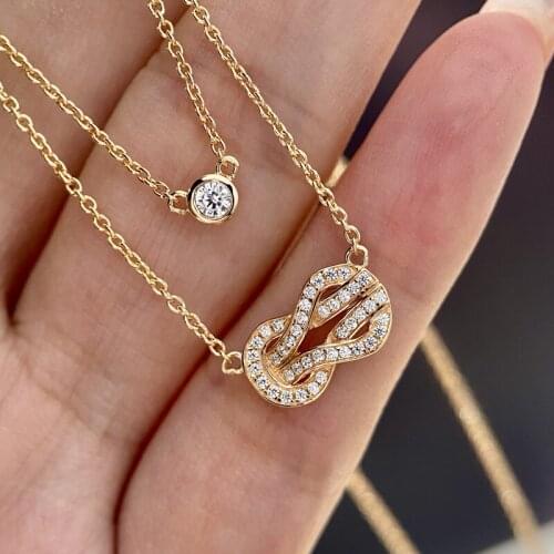 Boho Female Infinity Pendant Necklace Charm Gold Silver Color Chain Necklace Cute White Round Zircon Wedding Necklaces For Women