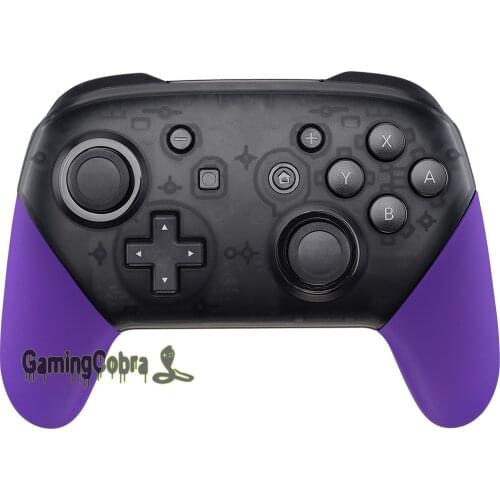 EXtremeRate Purple Soft Touch Handle Grips Shell Cover Case with Tools Replacement Kits for NS Switch Pro Controller