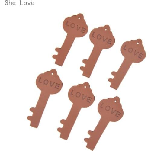 Chzimade 20Pcs/lot Love Key Label Printed Hand Made PU Leather Garment Tags For Clothes Diy Sewing Materials