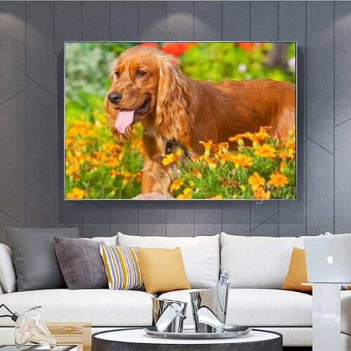 Cocker spaniel dog diamond mosaic,animal puppy pet 5d diy diamond painting puppy picture of rhinestones cross-stitch,hobby decor