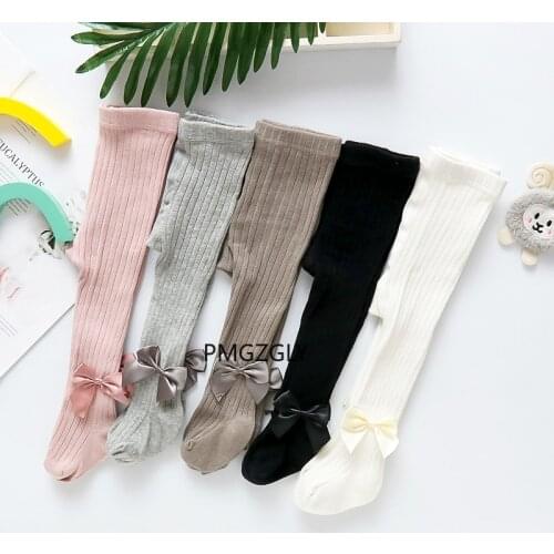 Girls Tights Princess Bowknet Baby Girls One-Piece Pantyhose Baby Spring and Autumn New Style Trousers Lace Stocking tights