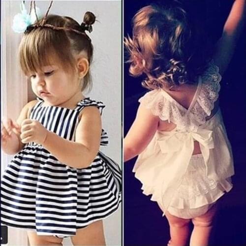 2021 Cute Summer Newborn Baby Clothing Set Toddler Infant Girls Tops Dress+Briefs 2Pcs Suit Princess Cute Clothes