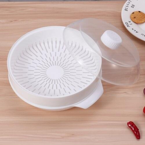 Kitchen Food Steamer PP Monolayer Microwave Steamer Cooking Tools Bun Meat Steamer Basket Tray Reusable Dumpling Steaming Cooker