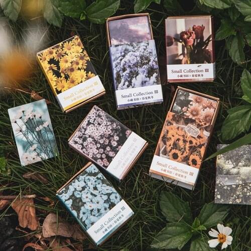 100/Set Natural Scenery Flowers Mini Material Paper Junk Journal Planner Scrapbooking Vintage Decorative DIY Craft Paper