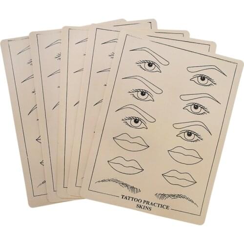 Permanent Makeup Practice Skin Kit 10Pcs Eyebrow Lip Liner Microblading Artificial Silicone Fake Skin Nontoxic Tattoo Supply