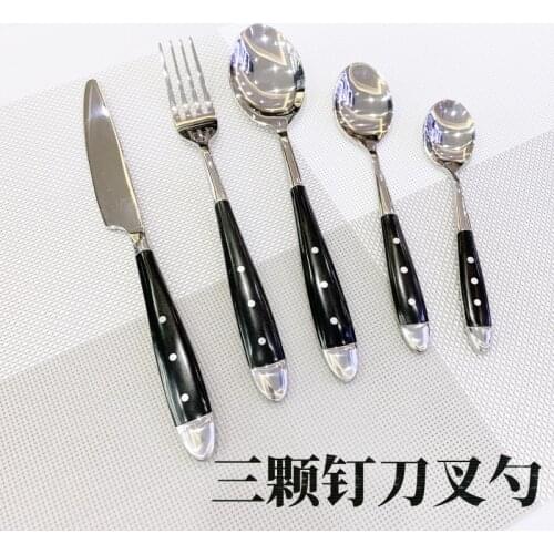 Stainless steel western meal specialty tableware set knife fork spoon bakelite black handle knife fork spoon