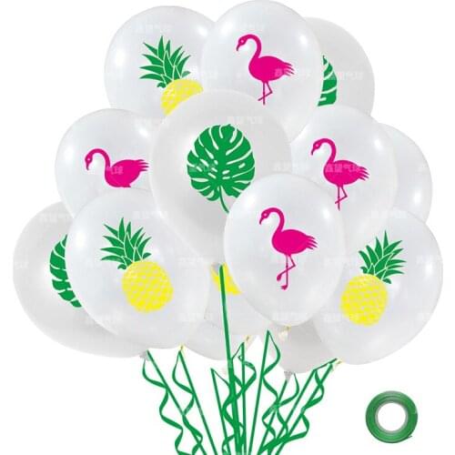 Pineapple Flamingo Turtle Leaf Balloon Set 12 Inch Latex Balloon Birthday Party Decoration Arrangement