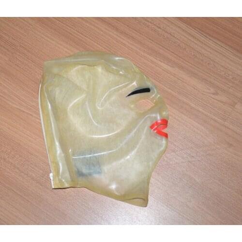 New Latex Rubber Gummi 0.3mm transparent clear Mask Hood Party Costume Suit Halloween Hot sell