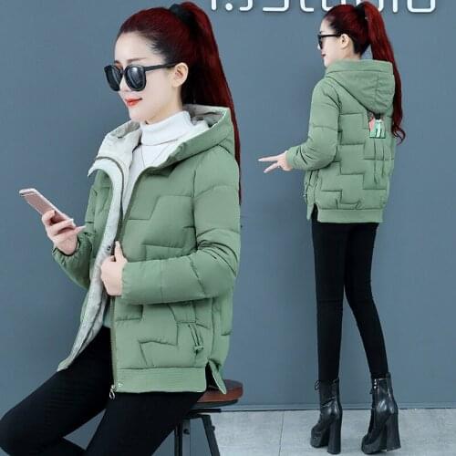 Fashion Womens Parkas Short Hooded Down cotton Jacket Plus size 3XL Female Loose Warm Coat Casual Student Thicken Outwear Tops