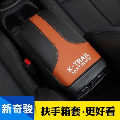 Car interior PU armrest box armrest box mat for Nissan X-Trail X Trail T32 Rogue 2017-2021 Car Styling