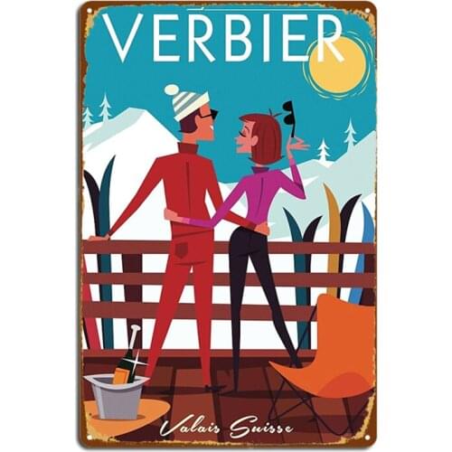 Verbier Poster Metal Signs Cinema Garage Club Bar personalized Mural Painting Tin sign Posters