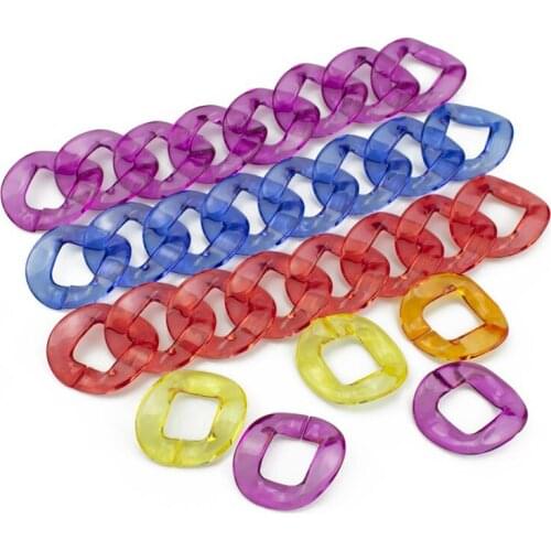 Transparent Colorful Resin Acrylic Chain for Bags Accessories Belt Diy Women Plastic Purse Chain Straps for Handbags Chain Bag