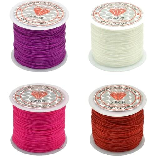0.5mm Stretch Polyester Threads Beading String Cord 50m per Roll for Bracelets Necklace Jewelry Making Supplies