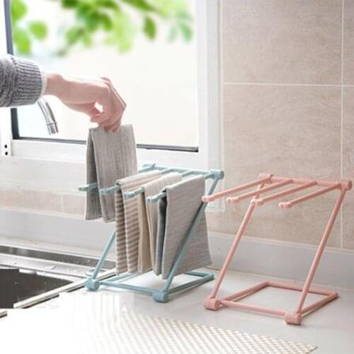 Folding Drying Rack Towels Hanger Shelf Rag Rack Organizer Dishwashing Cup Holder Kitchen Accessories Home Storage