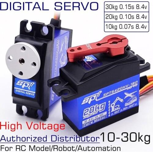 SPT 10kg 20kg 30kg 8.4v Waterproof High Voltage Speed Metal Gears Standard Digital Servo 1:8 1:10 RC Crawler Car Fix-Wing Robot