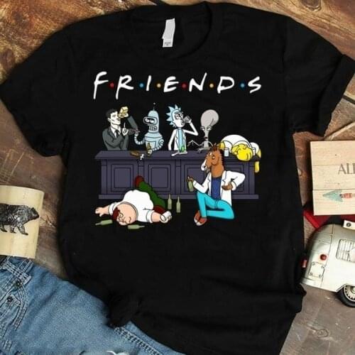 Trend FRIENDS Tshirt Femme Letter Print Graphic Tees Women Friends TV Show T-shirt Female Cute Pink Tshirt Graphic Tees Women