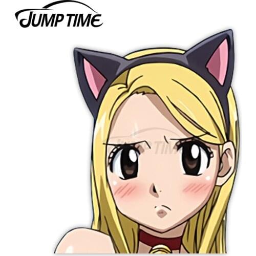 Jump Time Fairy Tail Lucy Heartfilia 52 11 Big Head Anime Peeker Vinyl Decal Waifu Kawaii Girl Car Stickers