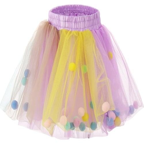 Tutu Skirt 0M-10T Infant Mulity Colorful Tulle Tutu Skirt Pom Pom Princess Mini Dress Children Clothing Pettiskirt Girl Clothes