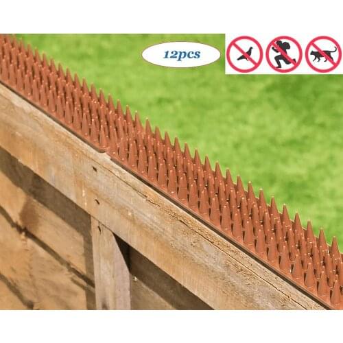 Defender Spikes,3.5cm High Fence and Wall Spikes Animal Repellent decoys -Garden Pest Defender to Keep Off Pigeon,Squirrel-12PCS