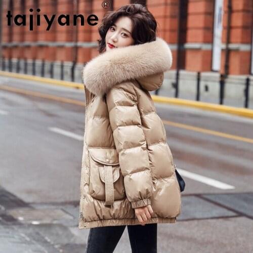 Winter Womens Down Coat Fashion Hooded Long Jacket Women Warm Real Fox Fur Collar Coats Thick Womens Clothing 2021 New WPY4075