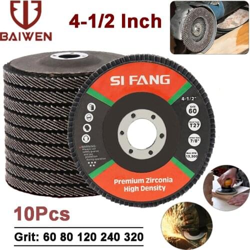 10PCS 115mm Professional Flap Discs Sanding Angle Grinder Wheel 60/80/120/240/320 Grit Grinding Polishing Wheels Blades