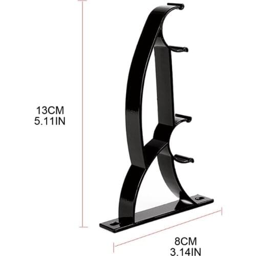 2 PCS Double Curtain Rod Brackets For Rods Aluminum Alloy Roman Curtain Track Bracket Holder for Office Home Curtain Rod