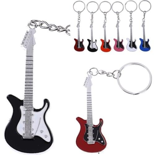2019 New 1Pcs Mini Metal Electric Guitar Keychain Key Car Chain Guitar Key Ring Gifts Wholesale