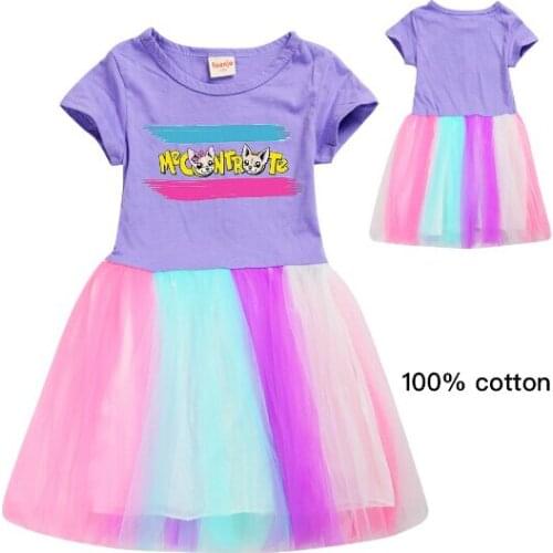 2020 me contro te Cartoon Christmas Dress Stars moon Girl Princess Costume As a Casual Toddler Girl Dresses Birthday Clothing