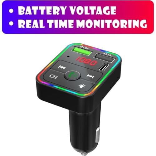 2021 Bluetooth5.0 FM Transmitter Wireless Handsfree Audio Receiver Auto MP3 Player Dual USB Fast Charger Car Accessories Car Kit