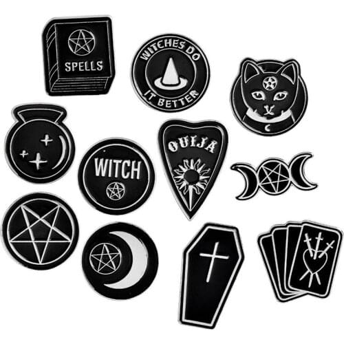 3Pcs Witches do it better witch ouija spells black moon pins Badges Brooches Lapel pin Enamel pin Backpack Bag Accessories