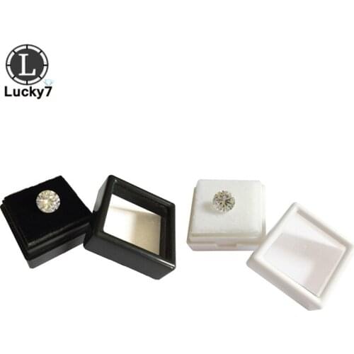 5x5x2cm Wholesale 80pcs/lot Plastic Square Loose Diamond Display Package Box Gem Case Black Foam Pad Beads Pendant Box Showcase