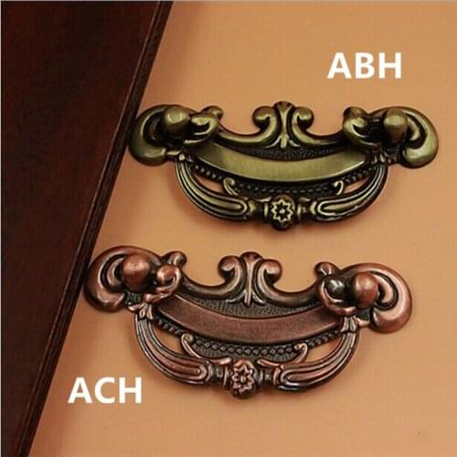 96mm bronze vintage furniture pulls handles 64mm antique copper drawer cabinet handles pulls shaky drop rings dresser door pulls