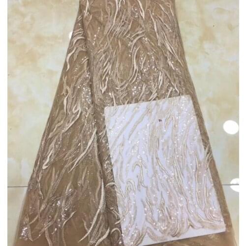 African tulle mesh lace fabric embroidery lace fabric 5yards with sequins J-3311 best quality