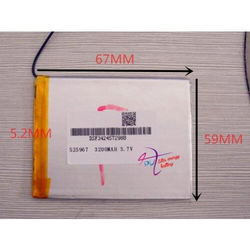 Tablet battery Size 525967 3.7V 3200mah Lithium polymer Battery with Protection Board For PDA Tablet PCs Digital Products Fr