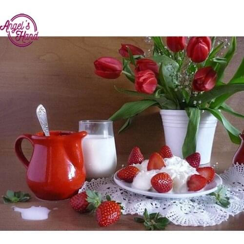 5D DIY Diamond mosaic diamond embroidery Flowers and breakfast mbroidered Cross Stitch Home decoration Gift