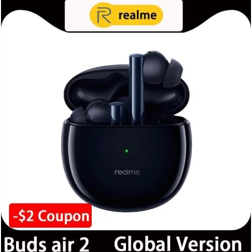 Realme buds air 2 ANC Wireless Bluetooth Earphone 25hrs Total Playback 88ms Super Low Latency 10mm Hi-Fi Bass Boost REAL STOCK