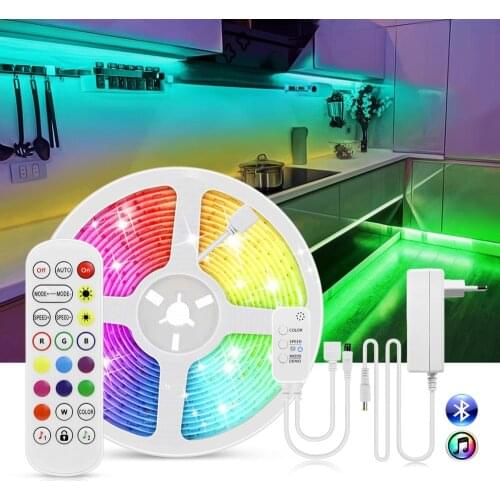 Bluetooth Wall Lamp 5M 10M 15M RGB LED Light Strip Wall Light 12V Home Makeup Vanity Cabinet Bedroom Ceiling Decor Lighting