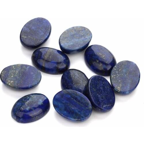 10pcs/lot Natural Bulk Lapis Lazuli Stone Beads 10x14mm 13x18mm 18x25mm Flat Back Oval Cabochon Stone Beads for Jewelry Makings