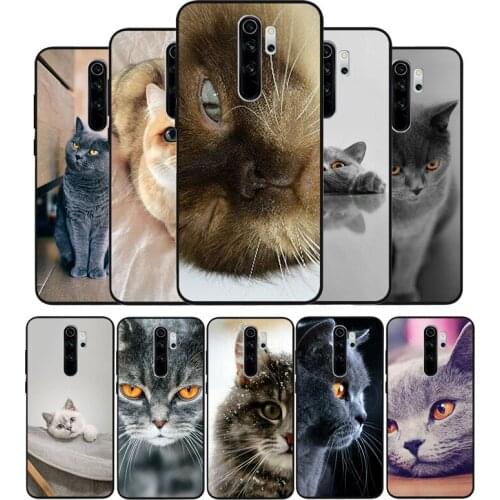 British Shorthair cat Phone Case For Xiaomi Redmi note 9 8 7 6 5 4 Pro S for redmi 4A 4X 5 Plus 5A 7A Cover