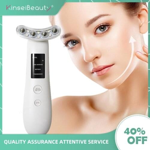 EMS Electroporation Microcurrent LED Therapy Beauty Massage Rejuvenation Neck Face Lifting Massager Skin Tightening Device