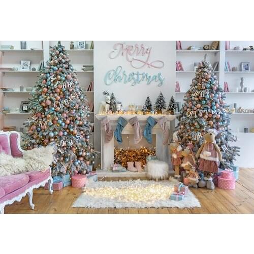 Photography Backdrop Christmas Fireplace Interiors Decor Party Newborn Baby Child Photo Background Studio Photocalls PropsW-4491